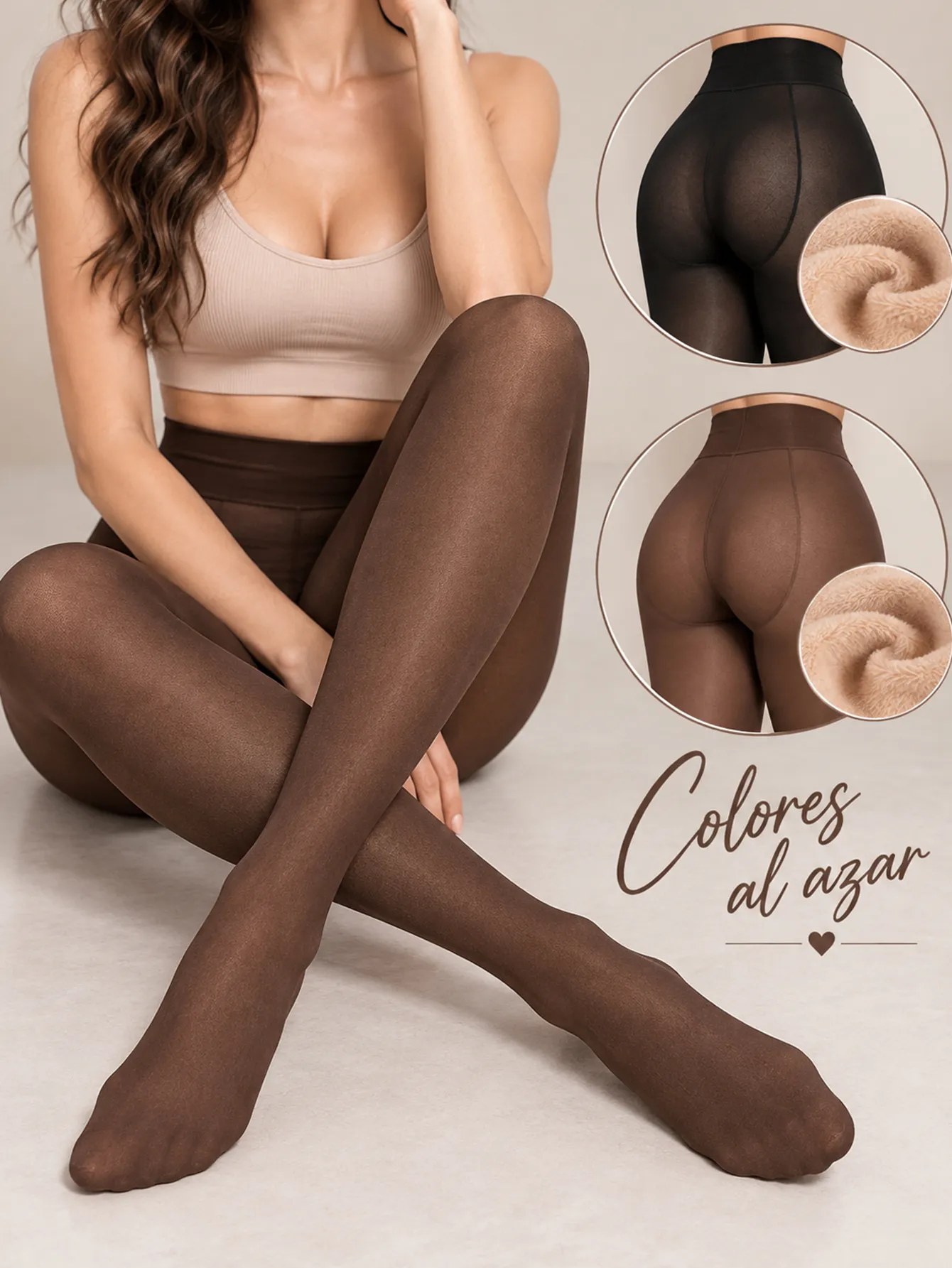 3307-UNI-NEGRO PANTIMEDIAS AFELPADAS KIT DE 6 15438